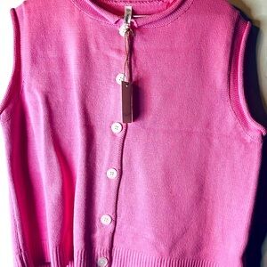 NWT🎁 Sweet Boutique 🩷 Pink Sleeveless Button-Up Sweater Vest